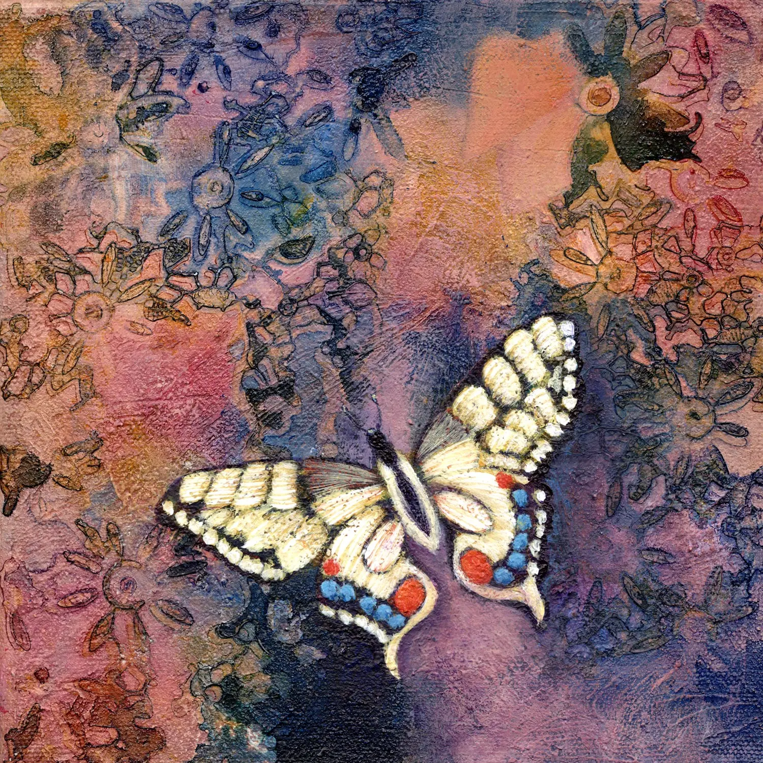 Quantum Weather Butterfly - mixed media artwork