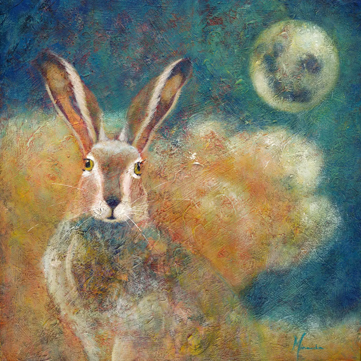 Chin of the Moon - mixed media artwork