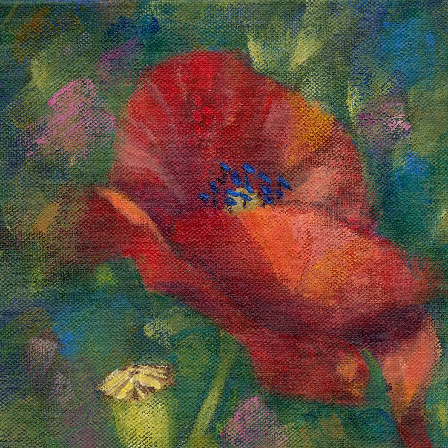 Poppy 3 - mixed media artwork